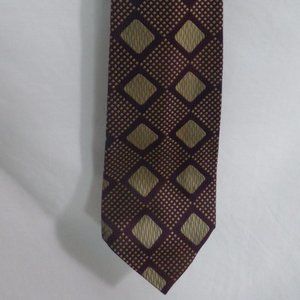Burgundy and gold necktie, men's tie, brand unknown, mint condition